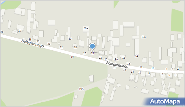 Tuszyn, Ściegiennego Piotra, ks., 24, mapa Tuszyn