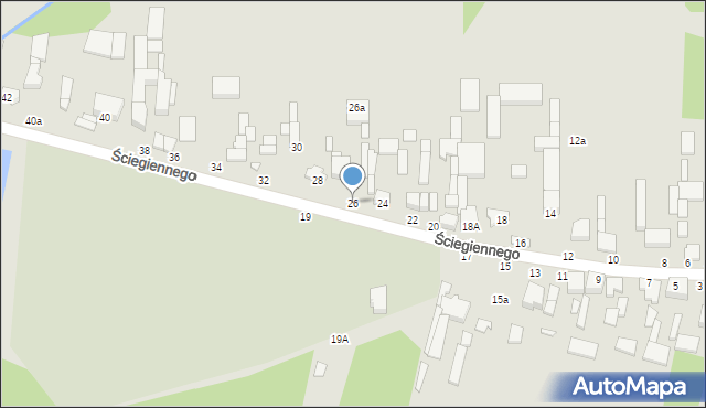 Tuszyn, Ściegiennego Piotra, ks., 26, mapa Tuszyn