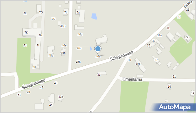 Tuszyn, Ściegiennego Piotra, ks., 46a, mapa Tuszyn