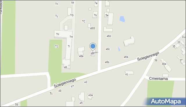 Tuszyn, Ściegiennego Piotra, ks., 46f, mapa Tuszyn