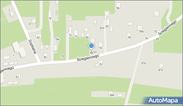 Tuszyn, Ściegiennego Piotra, ks., 64, mapa Tuszyn