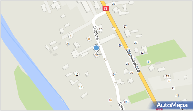 Uniejów, Ścibiora Szczepana, płk., 10, mapa Uniejów