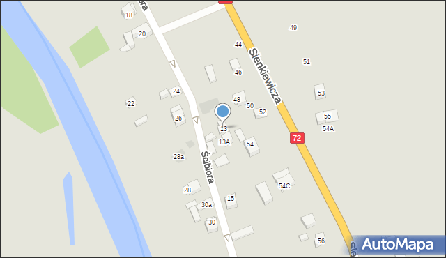 Uniejów, Ścibiora Szczepana, płk., 13, mapa Uniejów