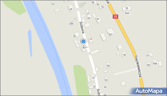 Uniejów, Ścibiora Szczepana, płk., 30, mapa Uniejów