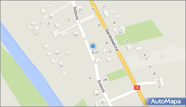 Uniejów, Ścibiora Szczepana, płk., 5, mapa Uniejów