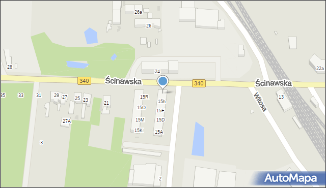 Wołów, Ścinawska, 15j, mapa Wołów