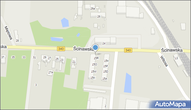 Wołów, Ścinawska, 15S, mapa Wołów