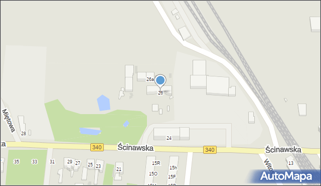 Wołów, Ścinawska, 26, mapa Wołów