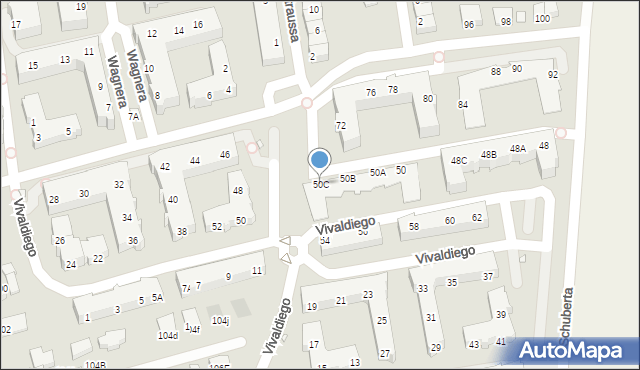 Wrocław, Schuberta Franza Petera, 50C, mapa Wrocławia