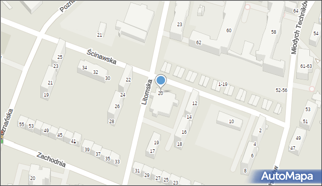 Wrocław, Ścinawska, 20, mapa Wrocławia