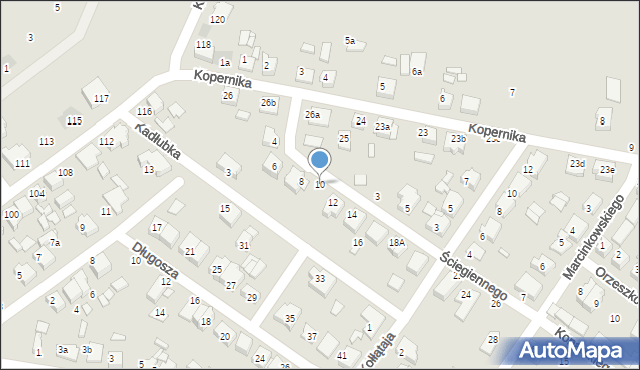 Września, Ściegiennego Piotra, ks., 10, mapa Wrześni