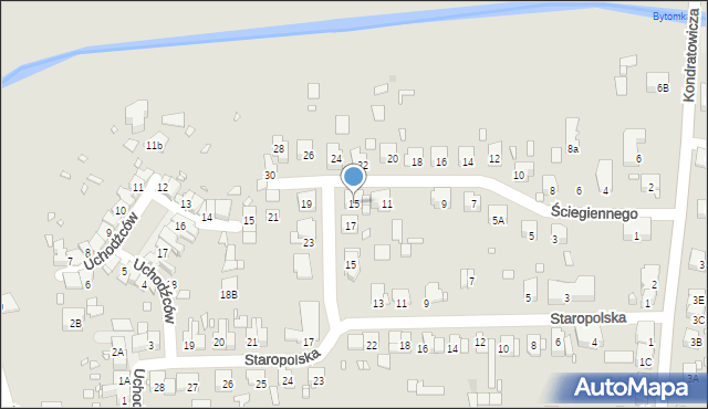 Zabrze, Ściegiennego Piotra, ks., 15, mapa Zabrza