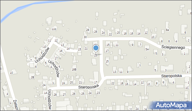 Zabrze, Ściegiennego Piotra, ks., 23, mapa Zabrza