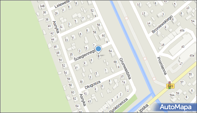 Zamość, Ściegiennego Piotra, ks., 8, mapa Zamościa