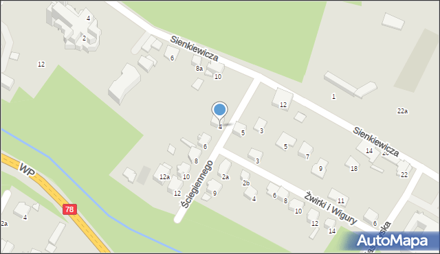 Zawiercie, Ściegiennego Piotra, ks., 4, mapa Zawiercie