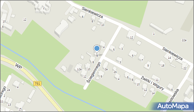 Zawiercie, Ściegiennego Piotra, ks., 6, mapa Zawiercie