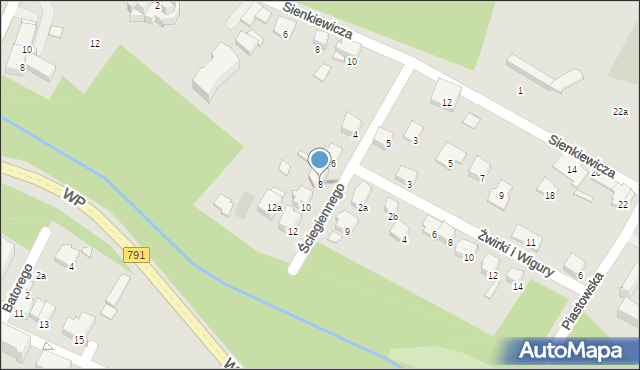 Zawiercie, Ściegiennego Piotra, ks., 8, mapa Zawiercie