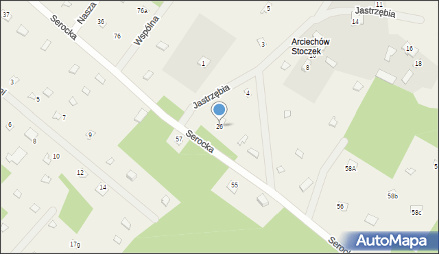 Arciechów, Serocka, 68, mapa Arciechów