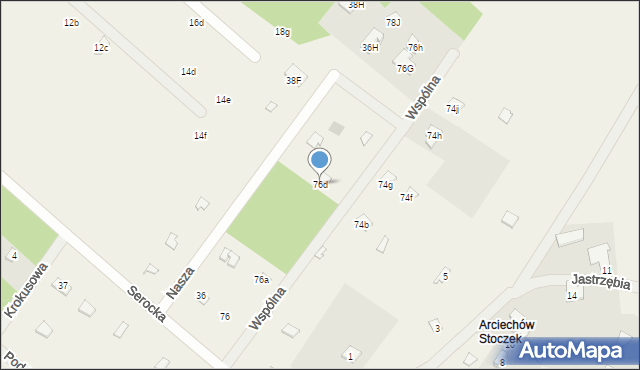 Arciechów, Serocka, 76d, mapa Arciechów