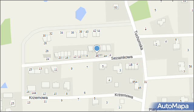 Banino, Sezamkowa, 4C, mapa Banino