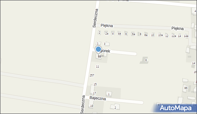 Baranówka, Serdeczna, 9, mapa Baranówka