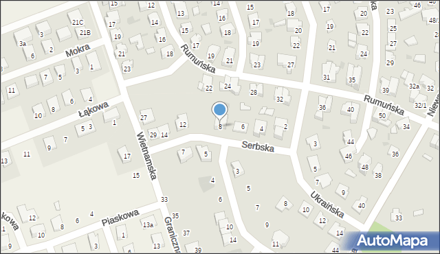 Białystok, Serbska, 8, mapa Białegostoku