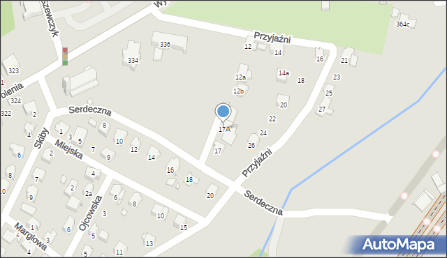 Bielsko-Biała, Serdeczna, 17A, mapa Bielsko-Białej