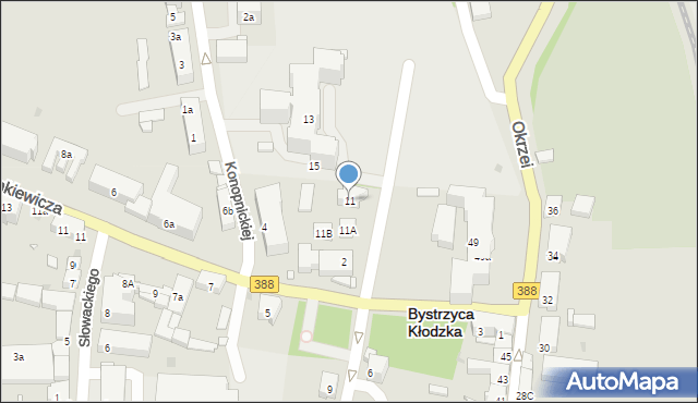 Bystrzyca Kłodzka, Sempołowskiej Stefanii, 11, mapa Bystrzyca Kłodzka