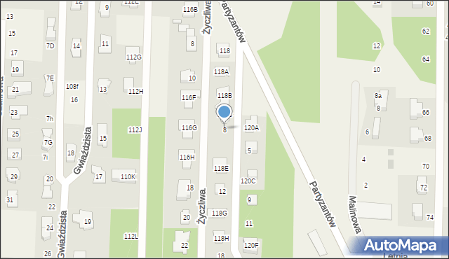 Chotomów, Serdeczna, 8, mapa Chotomów