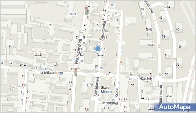 Częstochowa, Senatorska, 17, mapa Częstochowy