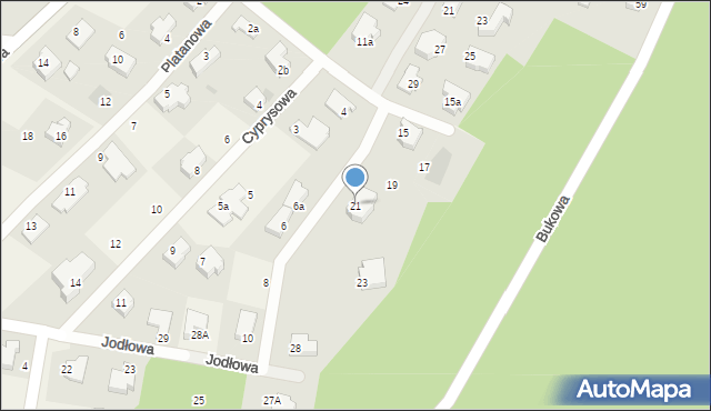 Dobra, Sekwojowa, 21, mapa Dobra