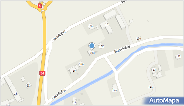 Dobromierz, Serwinów, 15B, mapa Dobromierz