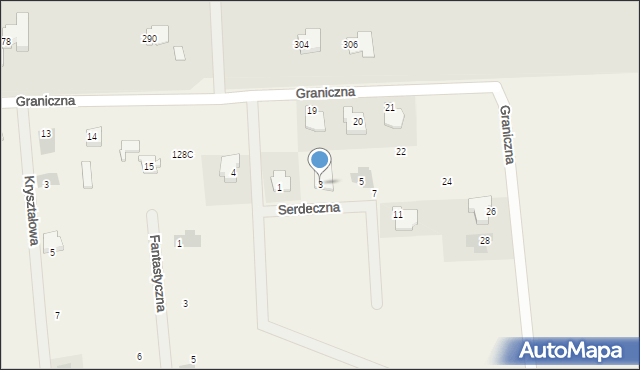 Dominów, Serdeczna, 3, mapa Dominów