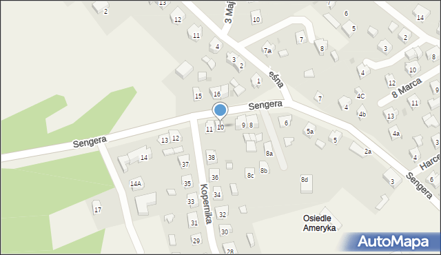 Dziemiany, Sengera Karola, 10, mapa Dziemiany