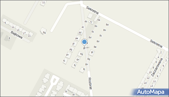 Falenty Nowe, Sekretna, 6f, mapa Falenty Nowe