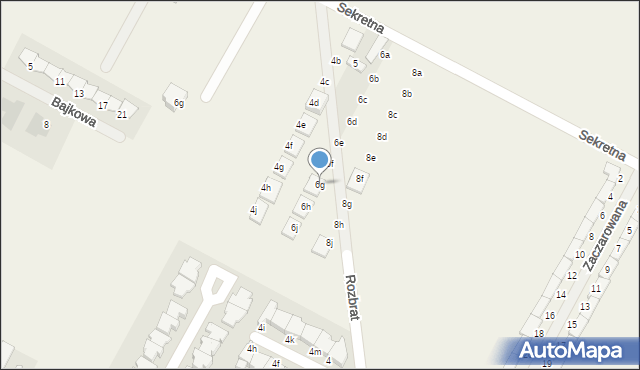 Falenty Nowe, Sekretna, 6g, mapa Falenty Nowe