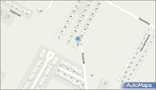 Falenty Nowe, Sekretna, 8j, mapa Falenty Nowe