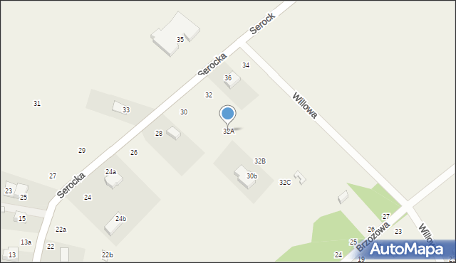 Firlej, Serocka, 32A, mapa Firlej