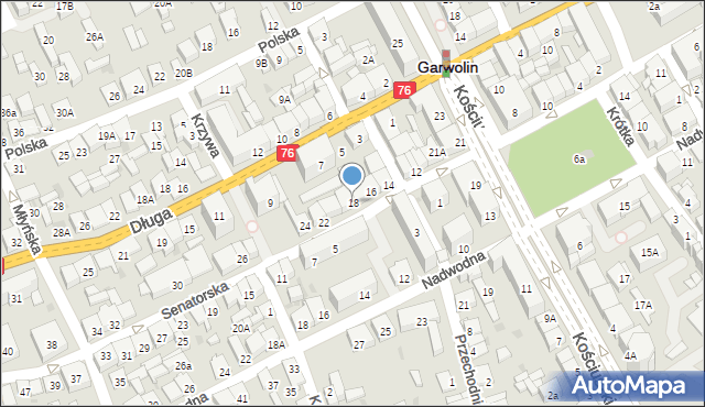 Garwolin, Senatorska, 18, mapa Garwolin