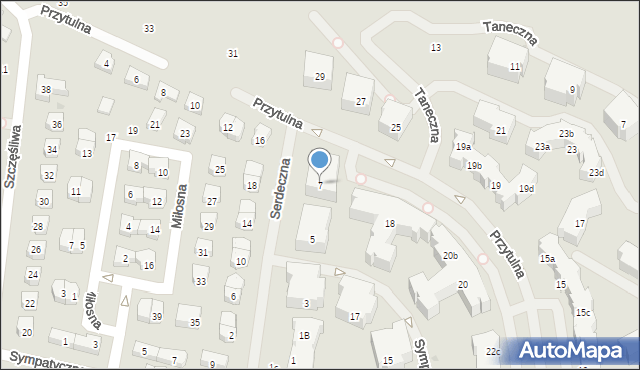 Gdańsk, Serdeczna, 7, mapa Gdańska