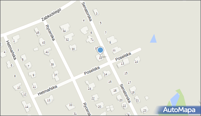 Gniezno, Senatorska, 12, mapa Gniezna