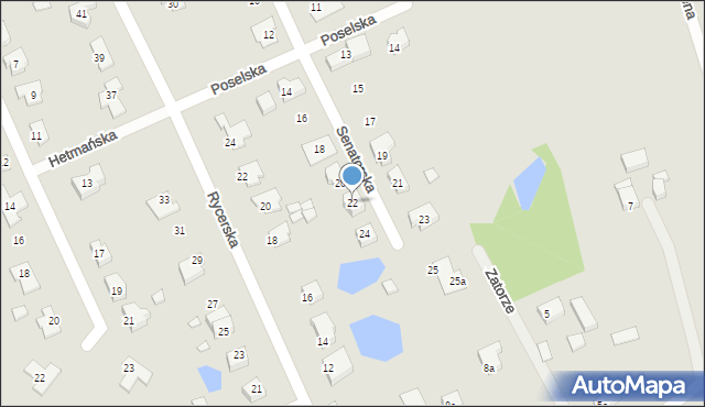 Gniezno, Senatorska, 22, mapa Gniezna