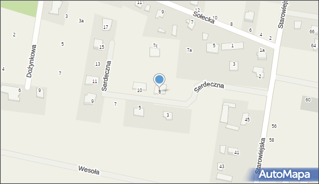 Jarużyn, Serdeczna, 8, mapa Jarużyn