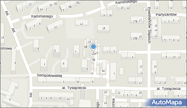 Jaworzno, Sempołowskiej Stefanii, 11p, mapa Jaworzno