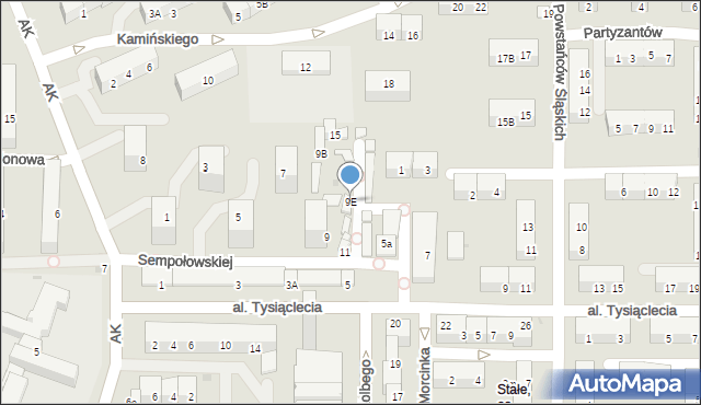 Jaworzno, Sempołowskiej Stefanii, 9E, mapa Jaworzno