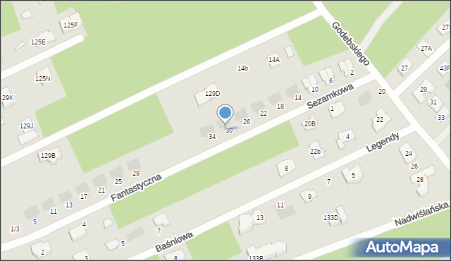 Józefów, Sezamkowa, 32, mapa Józefów