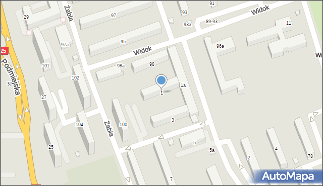 Kalisz, Serbinowska, 1, mapa Kalisza