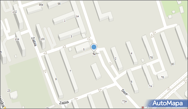 Kalisz, Serbinowska, 5a, mapa Kalisza