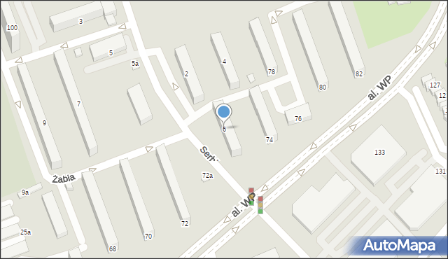 Kalisz, Serbinowska, 6, mapa Kalisza