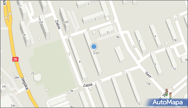 Kalisz, Serbinowska, 7, mapa Kalisza